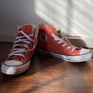 Dark Orange High Top Converse